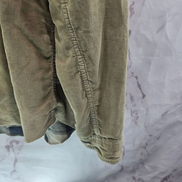 Tailor Vintage Shirt Mens XL Brown Corduroy Button Plaid Reversible Buffalo Blue - Picture 4 of 15